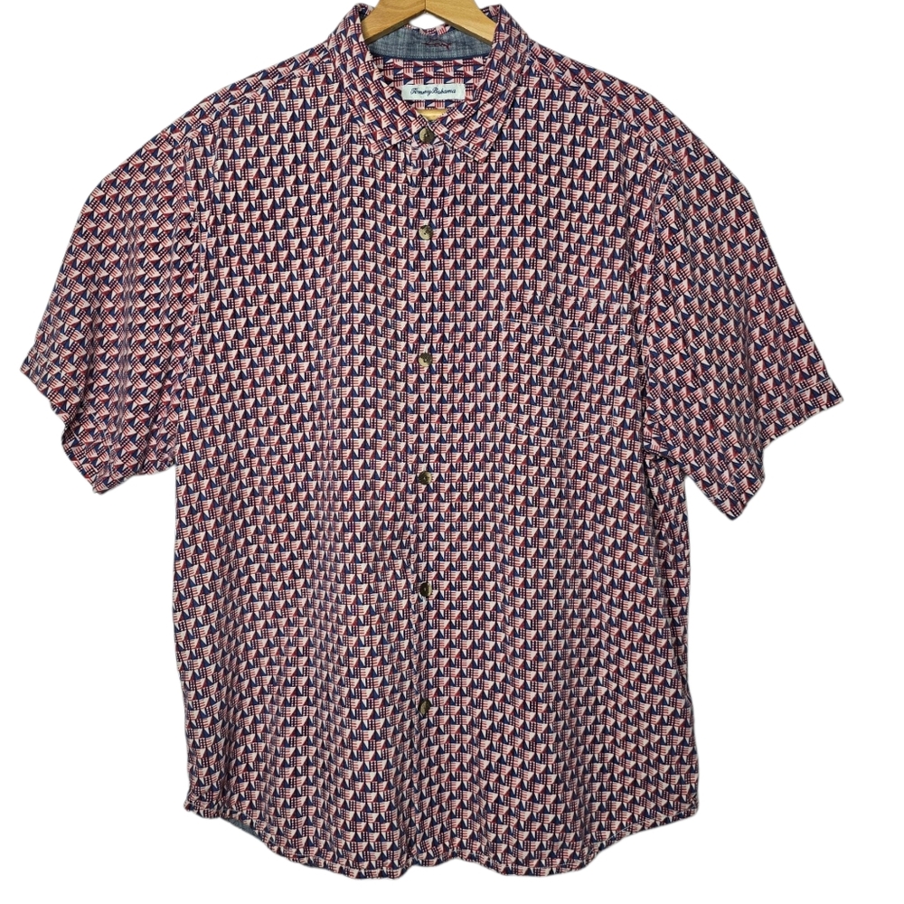 Tommy Bahama Silk Nautical Aloha Shirt Tropical - Mens XL
